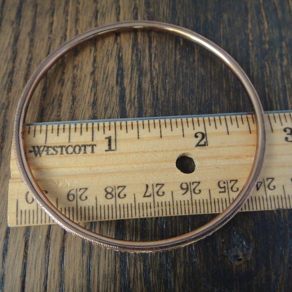 Pave Rhinestone Set 3 Thin Bangle Bracelets Copper - Picture 4 of 8